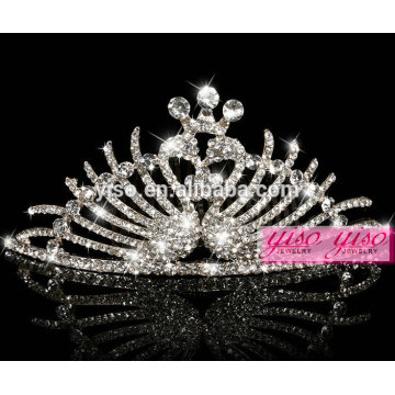 Venda quente cristal moda metal princesa acessórios para cabelo coroa